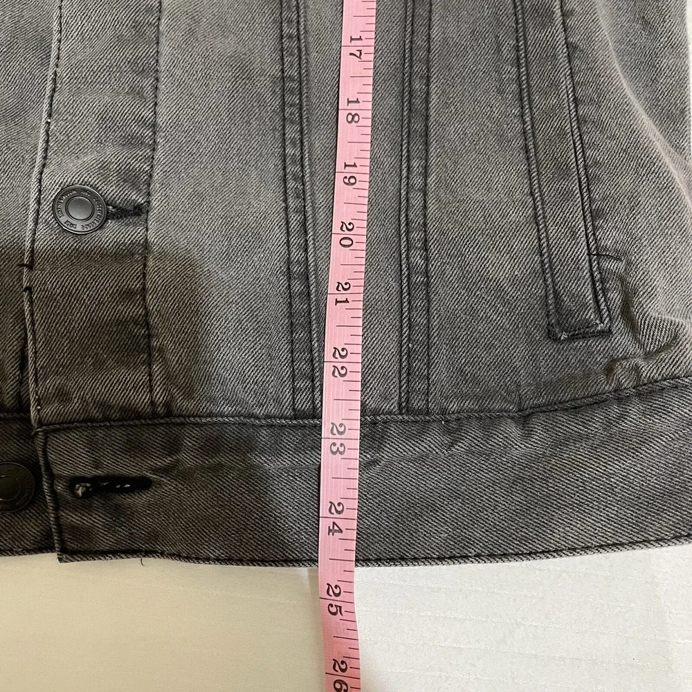 7‎ Diamonds Men's Mac Denim Jacket Trucker Charcoal Jean Size Small Button Front